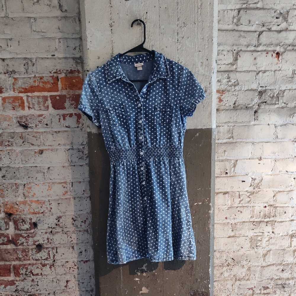 Mossimo Supply Co Blue and White Buttoned Mini Sundress